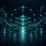 AI Act: forme geometriche stratificate con bagliore teal, simbolo di regolamentazione strutturata